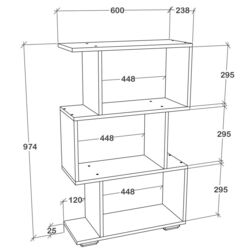 Etajera Haaus Tokyo 3 rafturi (Sonoma Oak) Thumb
