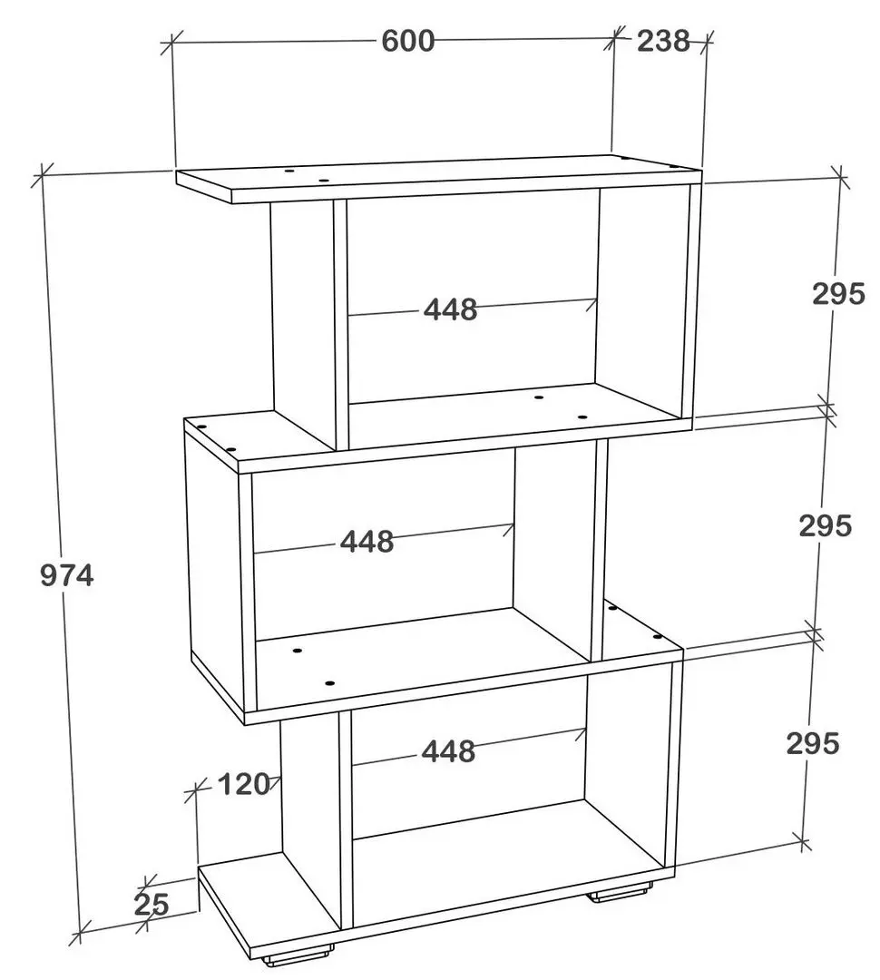 Etajera Haaus Tokyo 3 rafturi (Sonoma Oak)