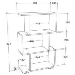 Etajera Haaus Tokyo 3 rafturi (White) Thumb