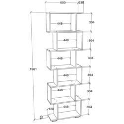 Etajera Haaus Tokyo 6 rafturi (Anthracite) Thumb