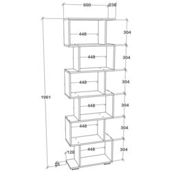 Etajera Haaus Tokyo 6 rafturi (Sonoma Oak) Thumb