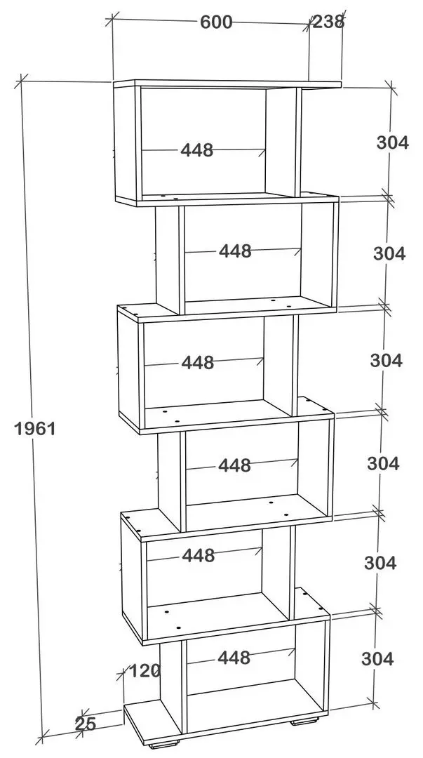 Etajera Haaus Tokyo 6 rafturi (Sonoma Oak)
