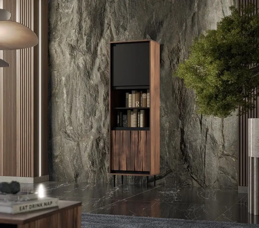 Etajera Halmar Swing W-1 (Walnut/Black)