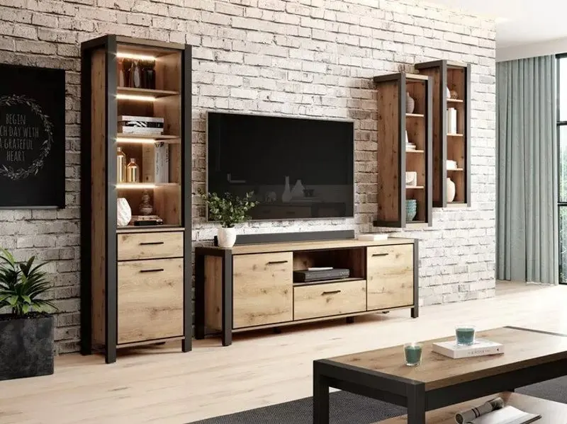 Etajera Helvetia Aktiv №87 (Taurus Oak/Black Matt)