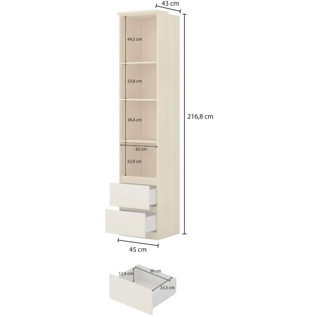 Стеллаж Helvetia Terra 24LBON83 (Lindberg oak/Sand beige) - 6