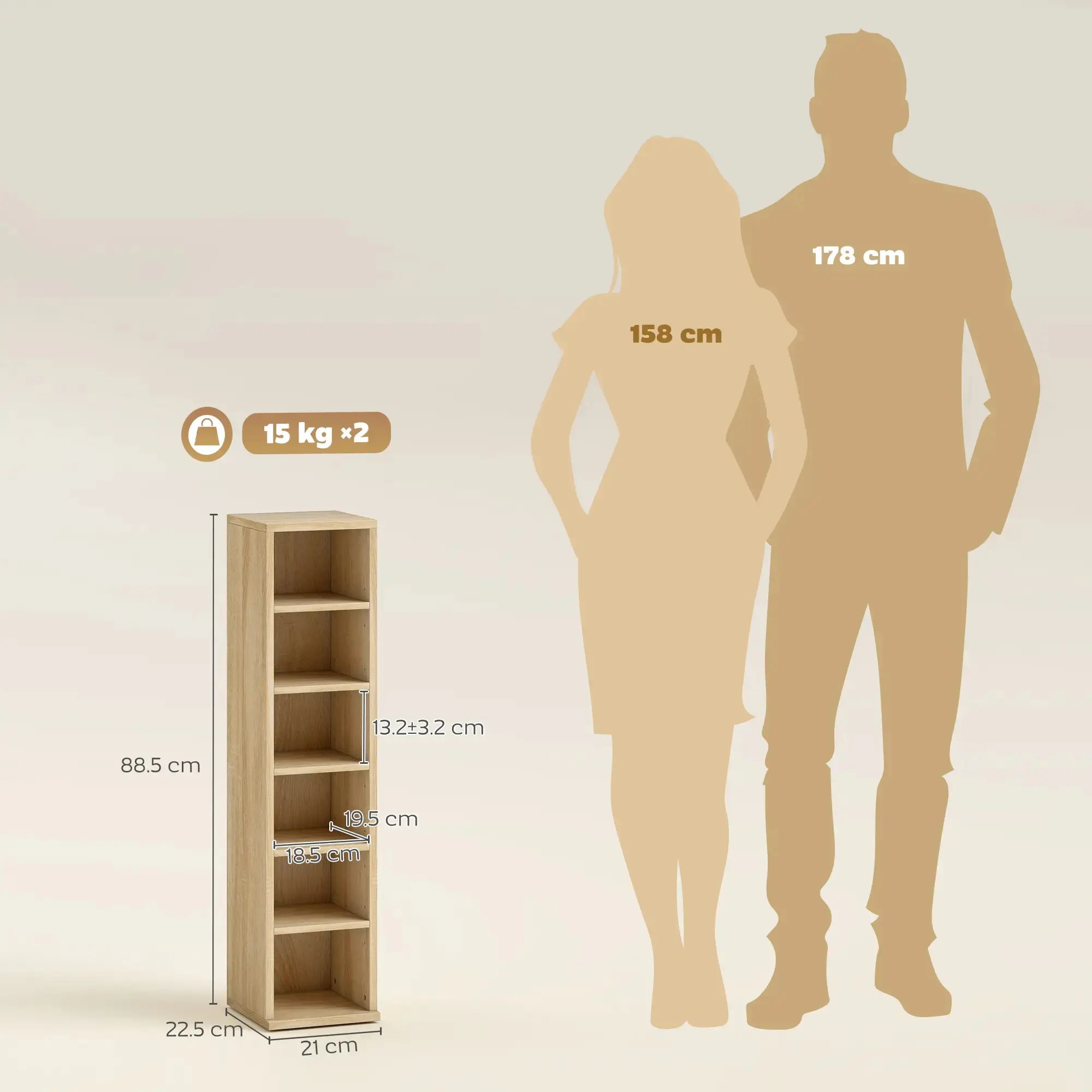 Комплект стеллажей Homcom 833-872V02AK (Oak) - 5