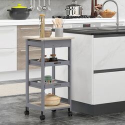 Стеллаж Homcom 801-153GY 37x67 cm (Grey/Oak)