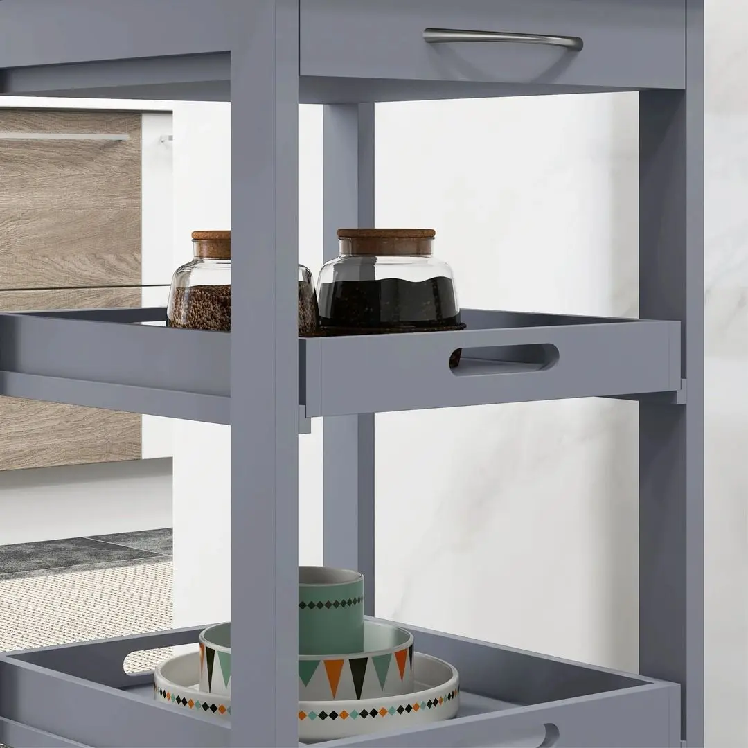 Стеллаж Homcom 801-153GY 37x67 cm (Grey/Oak) - 4