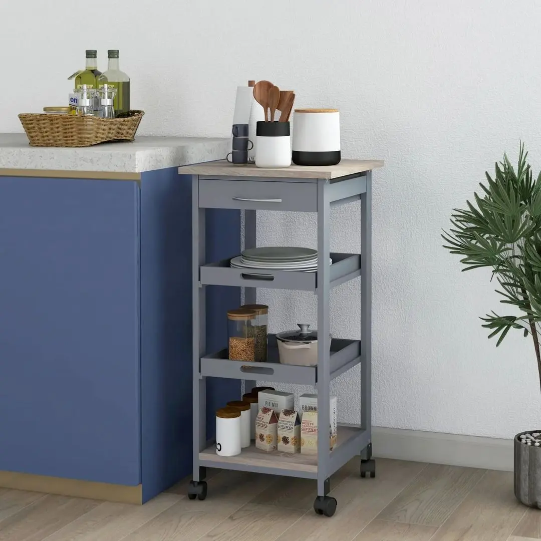 Стеллаж Homcom 801-153GY 37x67 cm (Grey/Oak) - 8