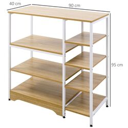 Стеллаж Homcom 801-217 90x40x95 cm (Oak/White) Thumb