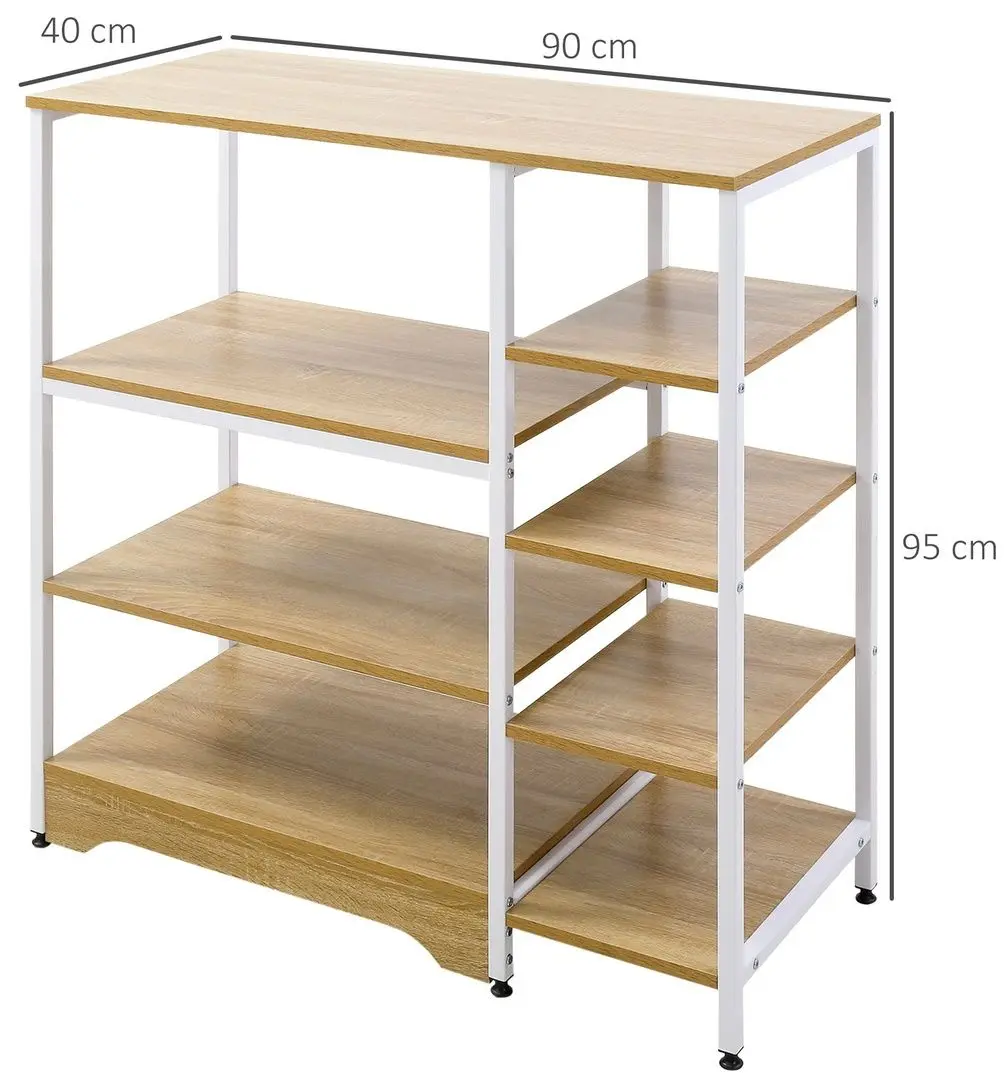 Стеллаж Homcom 801-217 90x40x95 cm (Oak/White) - 2