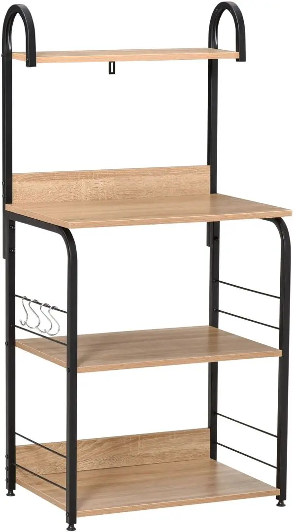 Etajera Homcom 801-219 60x40x125 cm (Wood/Black)