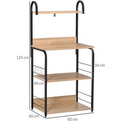 Etajera Homcom 801-219 60x40x125 cm (Wood/Black) Thumb