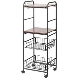 Etajera Homcom 801-224 40x38x111 cm (Walnut/Black) Thumb