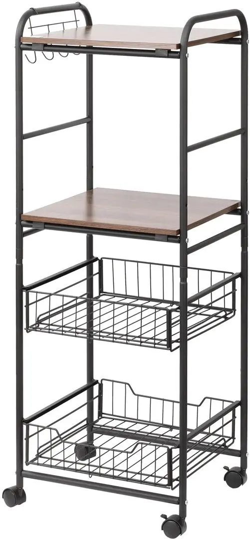 Etajera Homcom 801-224 40x38x111 cm (Walnut/Black)