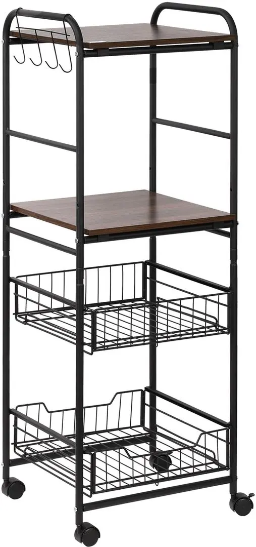 Etajera Homcom 801-224 40x38x111 cm (Walnut/Black)