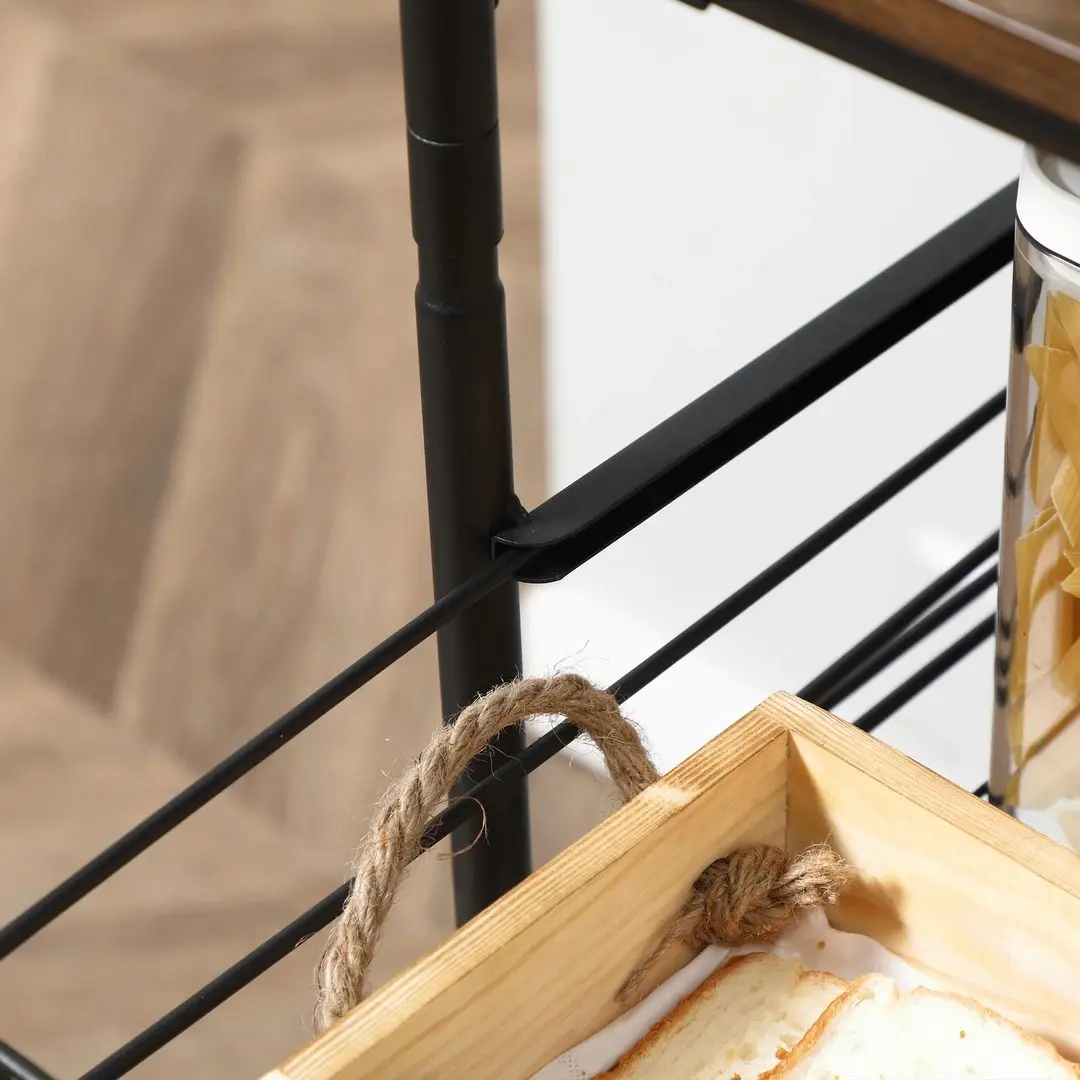 Etajera Homcom 801-224 40x38x111 cm (Walnut/Black)