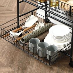 Etajera Homcom 801-225 60x38x85 cm (Brown Rustic/Black) Thumb