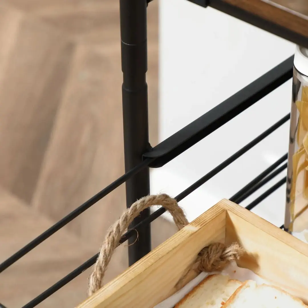 Etajera Homcom 801-225 60x38x85 cm (Brown Rustic/Black)