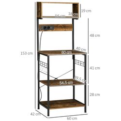 Etajera Homcom 801-317V90RB 60x42x153 cm (Brown/Black) Thumb