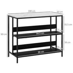 Etajera Homcom 801-338V80BK 100x50x90 cm (Black/White) Thumb