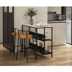 Etajera Homcom 801-338V80BK 100x50x90 cm (Black/White) Thumb