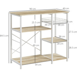Стеллаж Homcom 801-346V00AK (Oak/White) Thumb