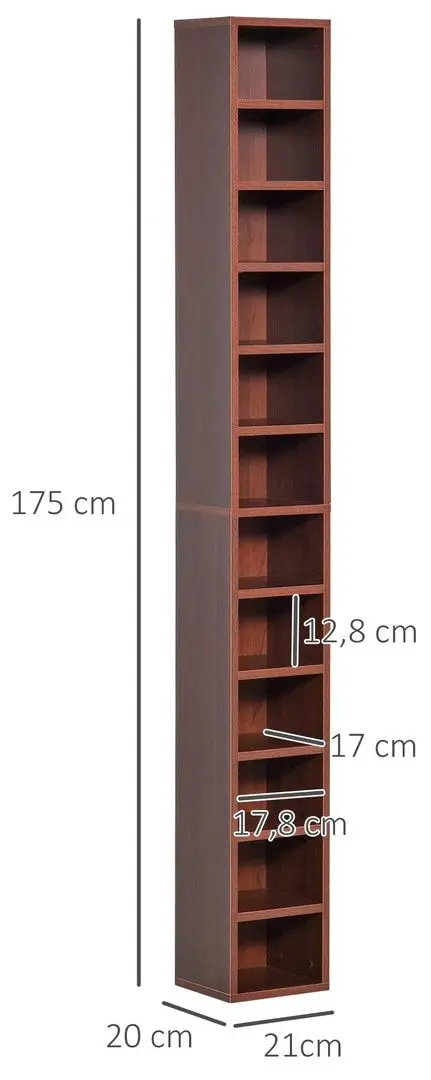Стеллаж Homcom 833-135BN 21x20x175 cm (Brown) - 2