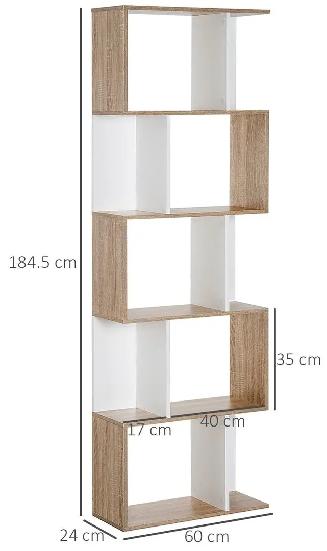 Etajera Homcom 833-450 (White/Natural)