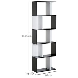 Etajera Homcom 833-450BK 60x24x184 cm (White/Black) Thumb