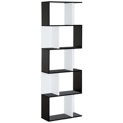 Etajera Homcom 833-450BK 60x24x184 cm (White/Black) Thumb