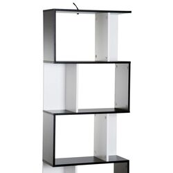 Etajera Homcom 833-450BK 60x24x184 cm (White/Black) Thumb