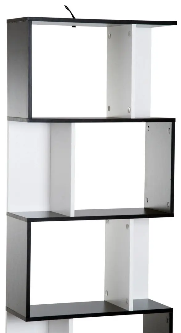 Etajera Homcom 833-450BK 60x24x184 cm (White/Black)