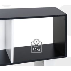 Etajera Homcom 833-450BK 60x24x184 cm (White/Black) Thumb