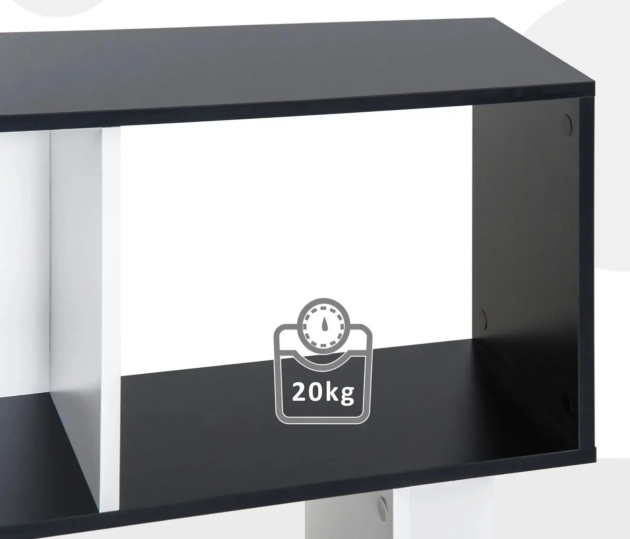 Etajera Homcom 833-450BK 60x24x184 cm (White/Black)