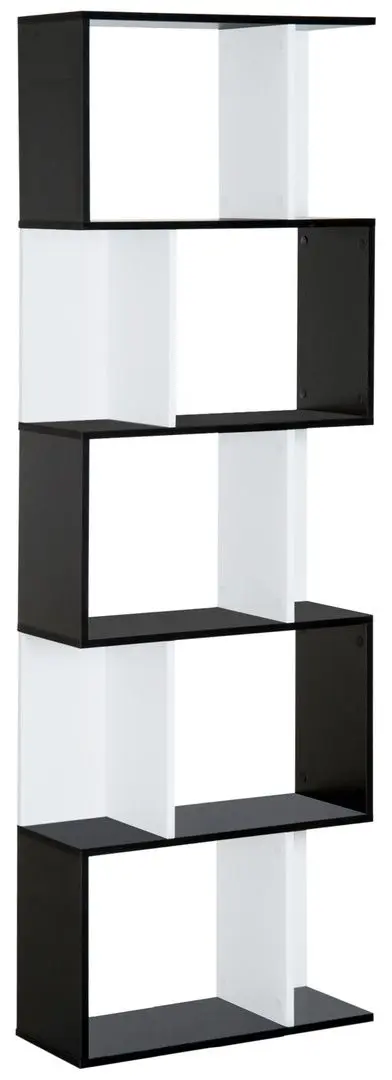 Etajera Homcom 833-450BK 60x24x184 cm (White/Black)