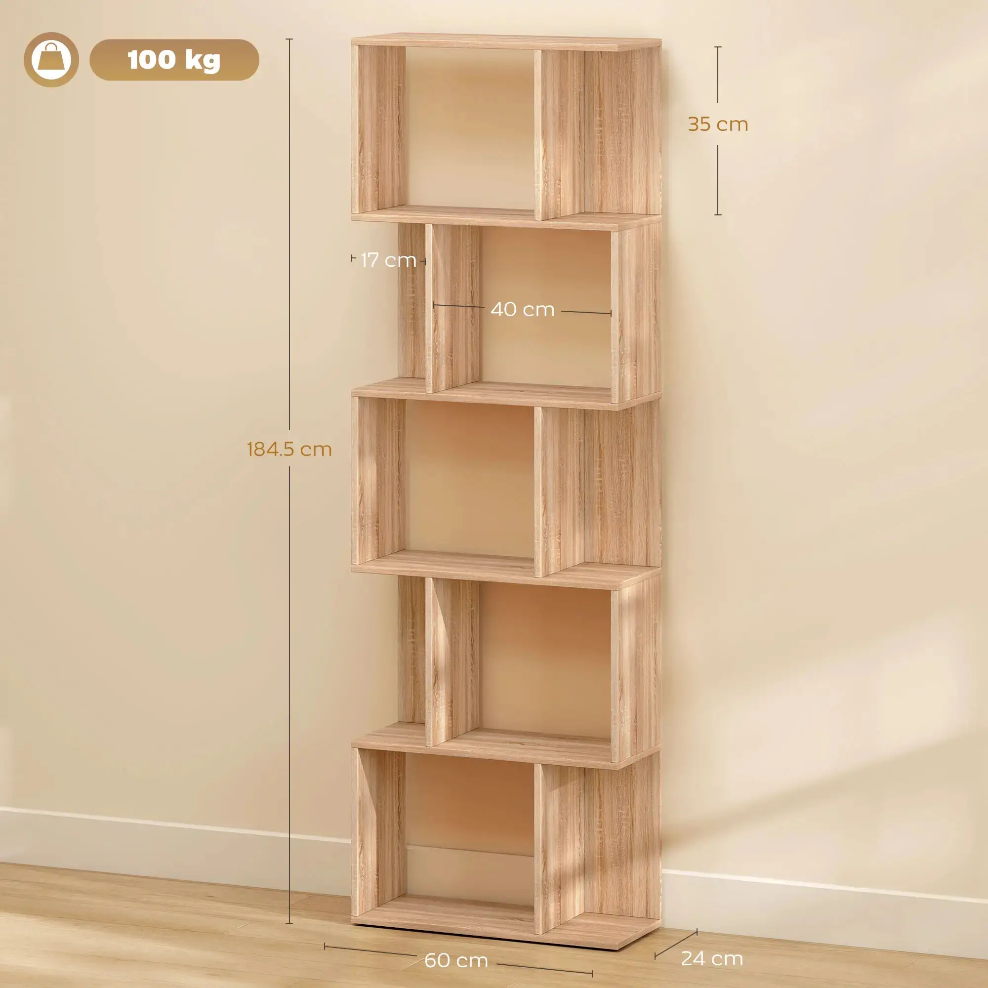 Etajera Homcom 833-450V00ND (Natural) - 4