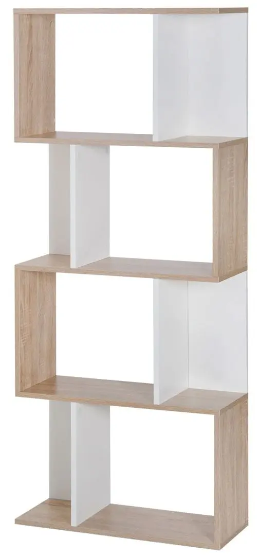 Стеллаж Homcom 833-451 60x148x24 cm (Natural Oak/White)