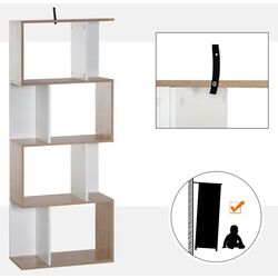 Стеллаж Homcom 833-451 60x148x24 cm (Natural Oak/White) Thumb