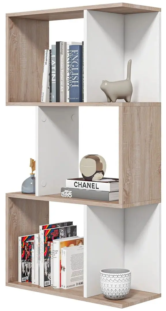 Etajera Homcom 833-452 60x24x111 cm (White/Oak)