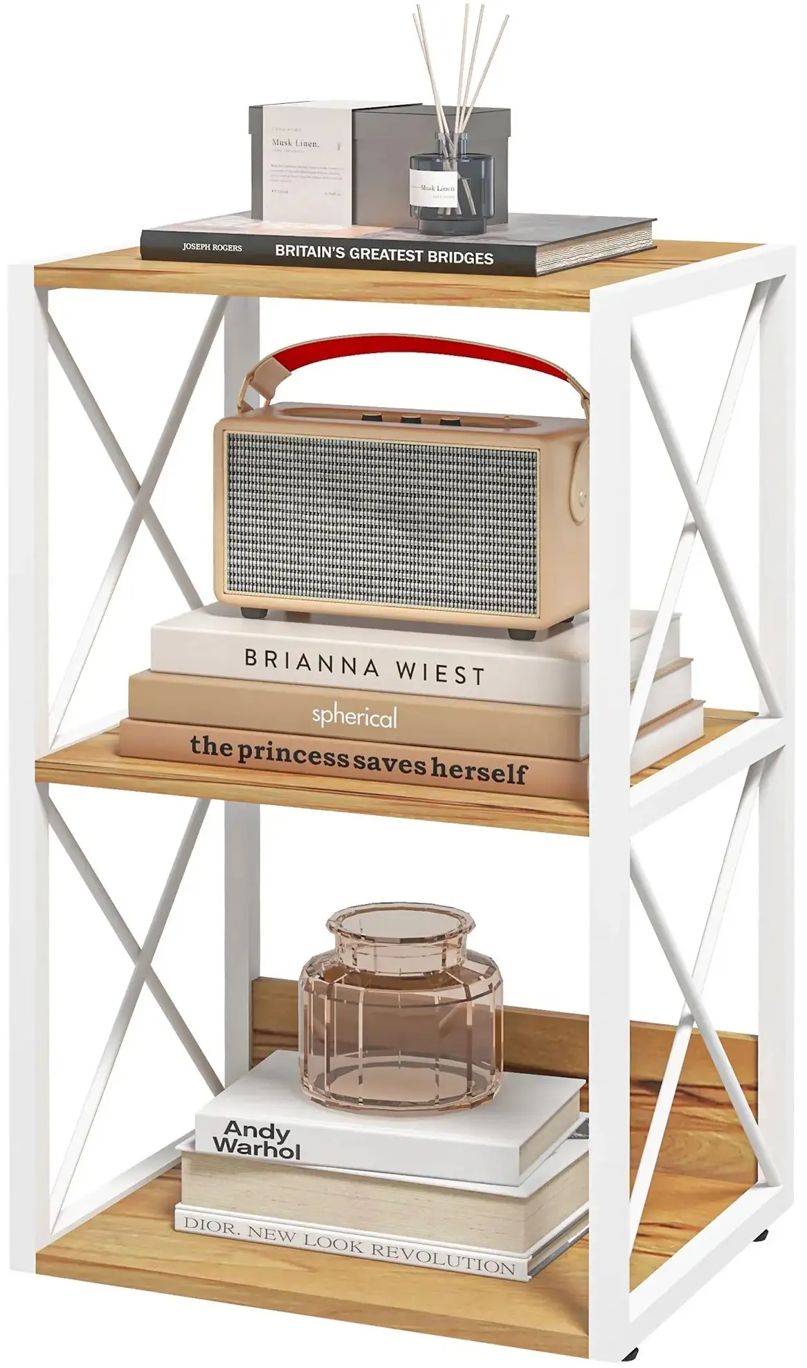 Стеллаж HomCom 833-563V02 (Natural/White) - 4