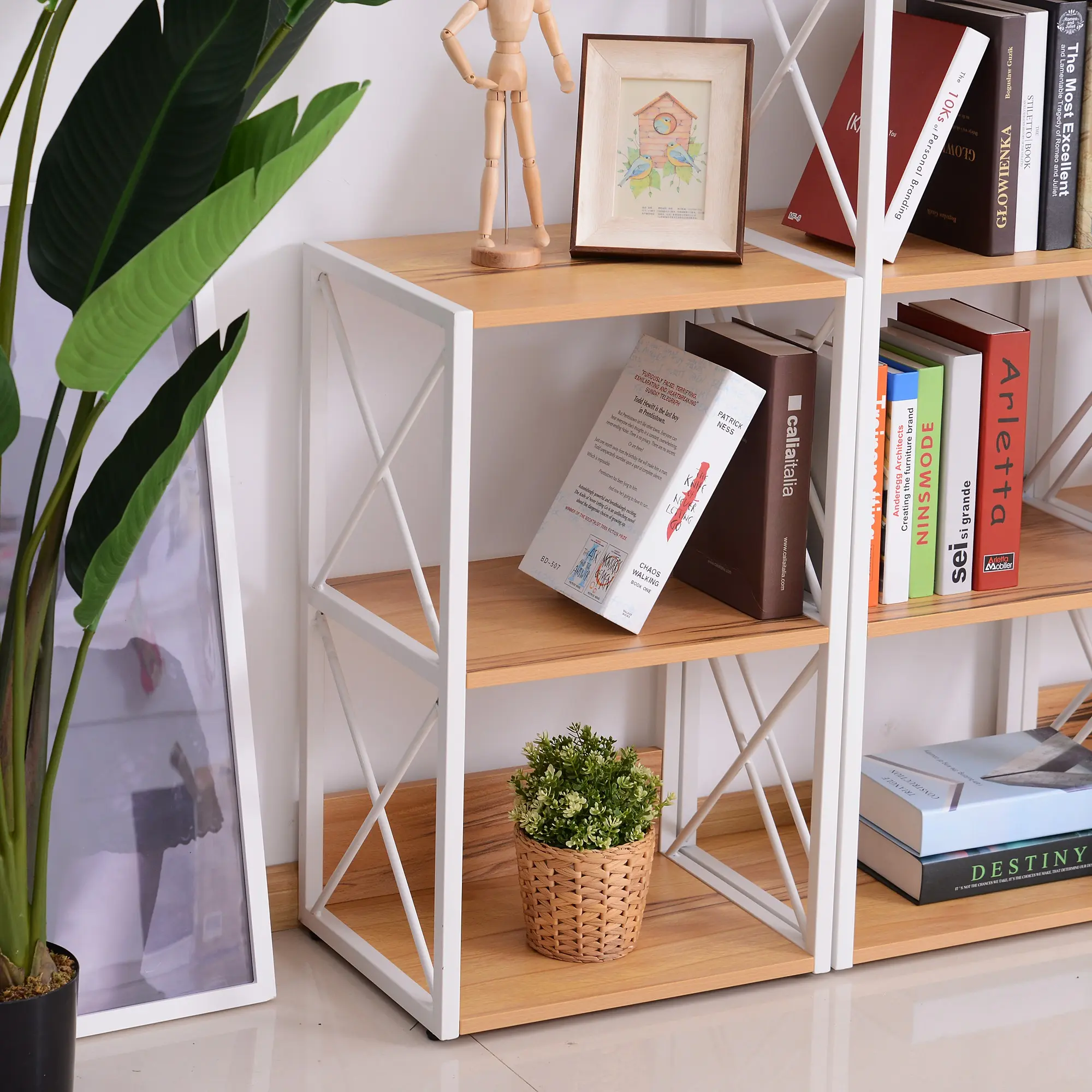 Стеллаж HomCom 833-563V02 (Natural/White) - 5