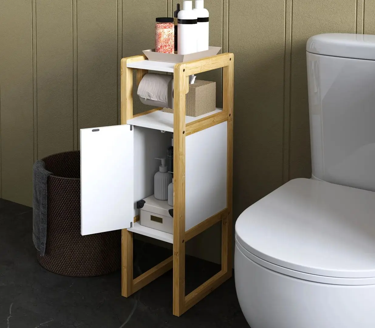 Etajera Homcom 834-689V00WT (White/Natural)