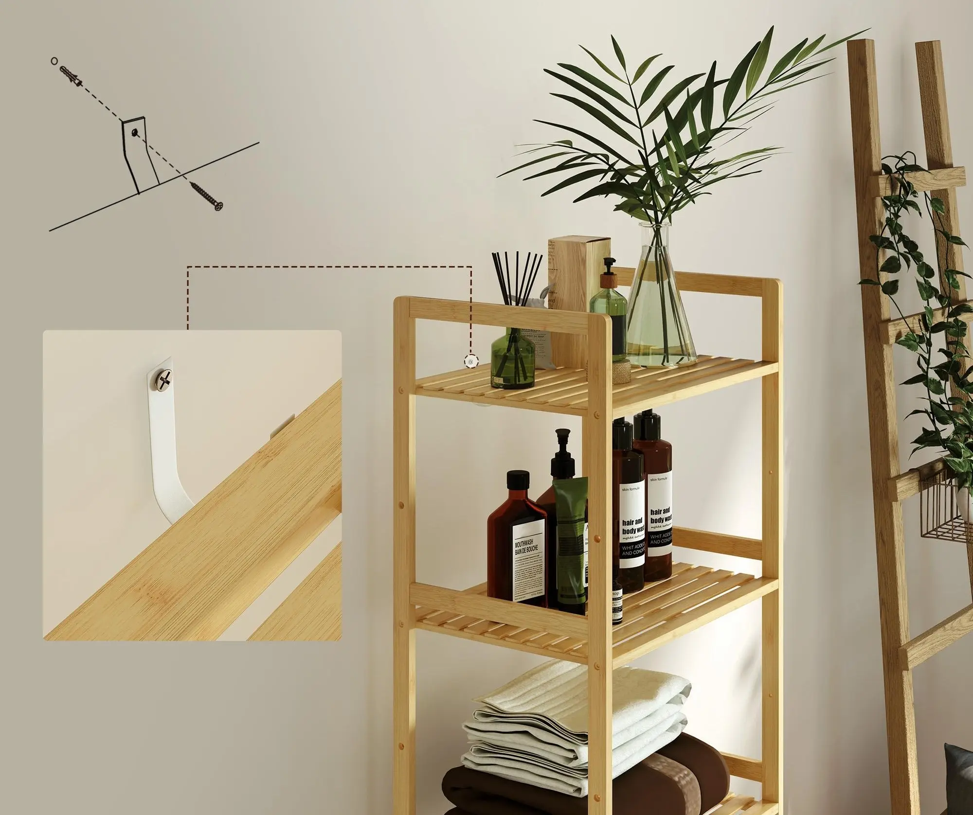 Стеллаж HomCom 834-767V02ND (Natural) - 4