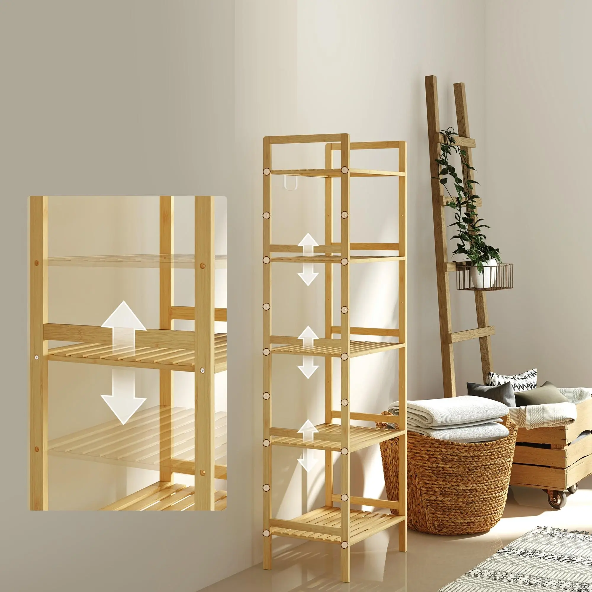 Стеллаж HomCom 834-767V02ND (Natural) - 6