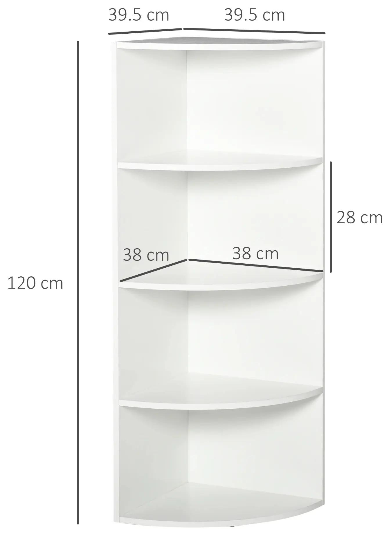 Etajera Homcom 836-090WT (White) - 4