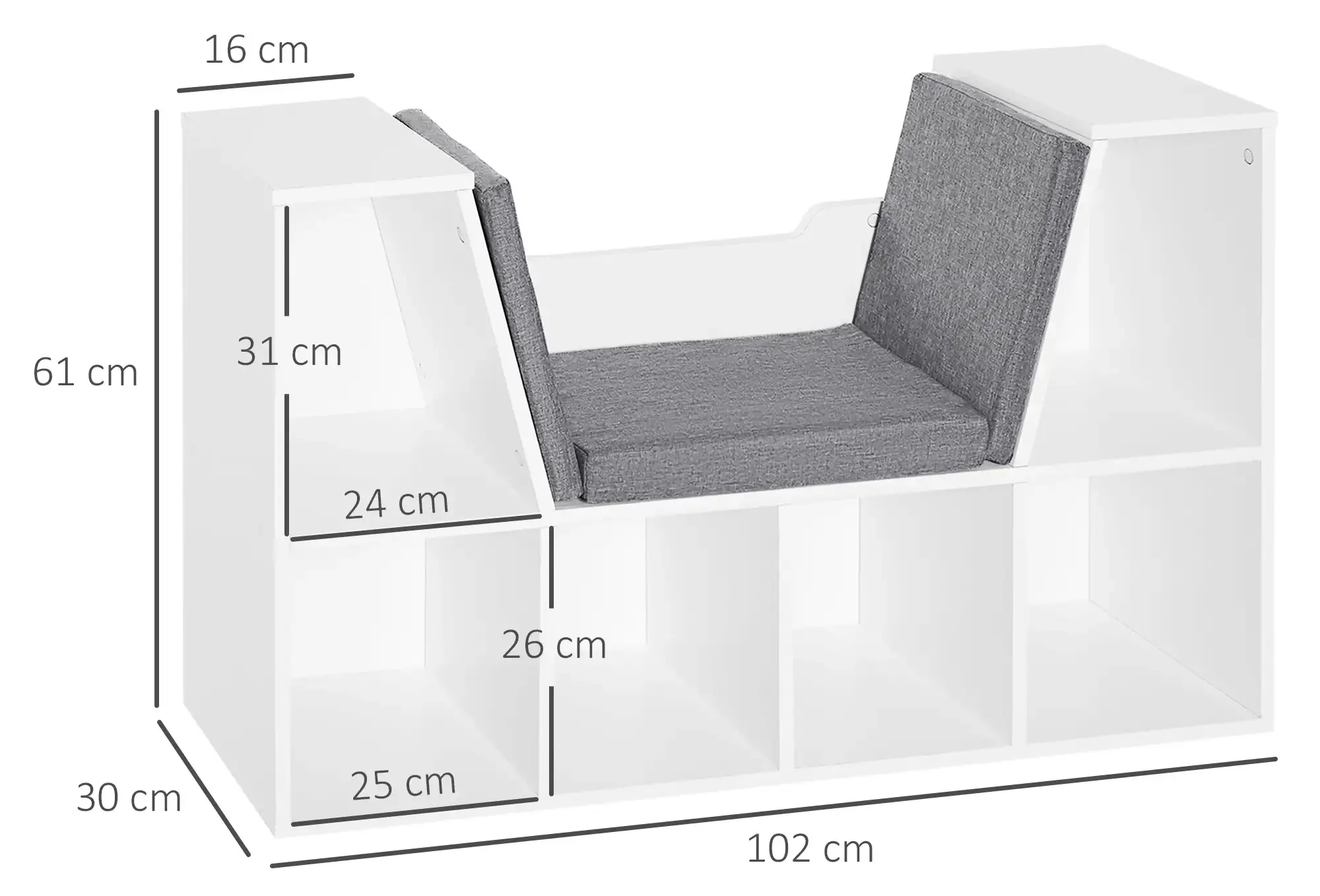 Стеллаж Homcom 836-115WT (White) - 6