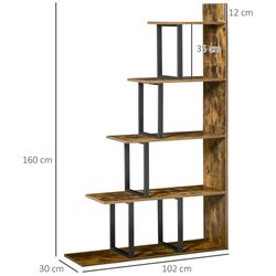 Стеллаж Homcom 836-146 102x30x160 cm (Oak/Black) Thumb