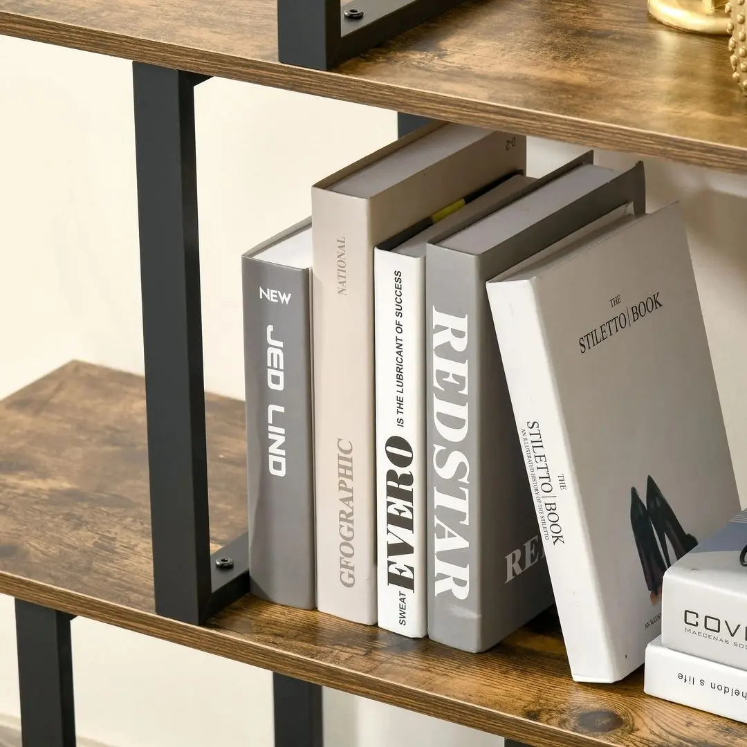 Стеллаж Homcom 836-146 102x30x160 cm (Oak/Black) - 5