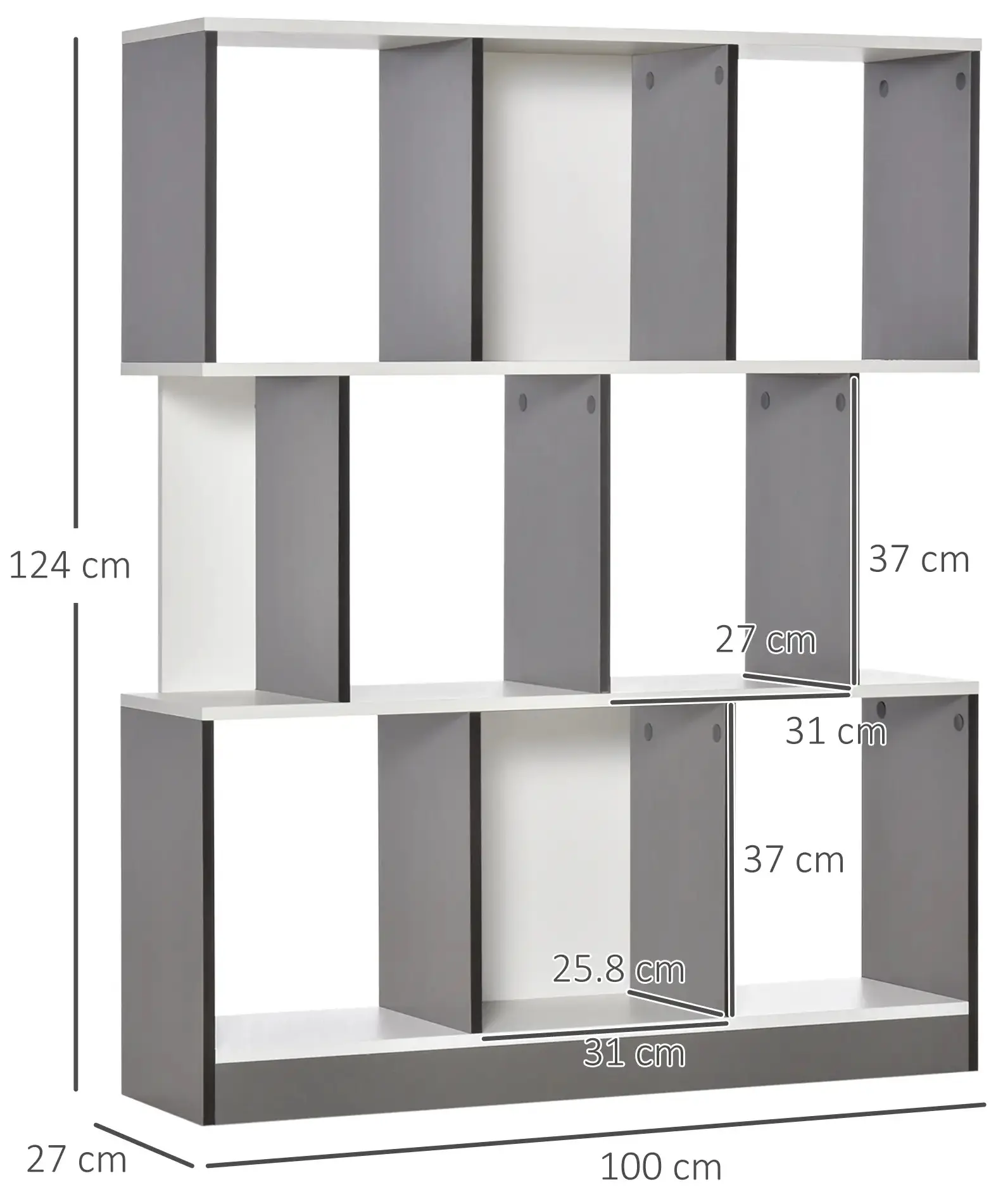 Etajera Homcom 836-259CG (Dark Grey) - 6